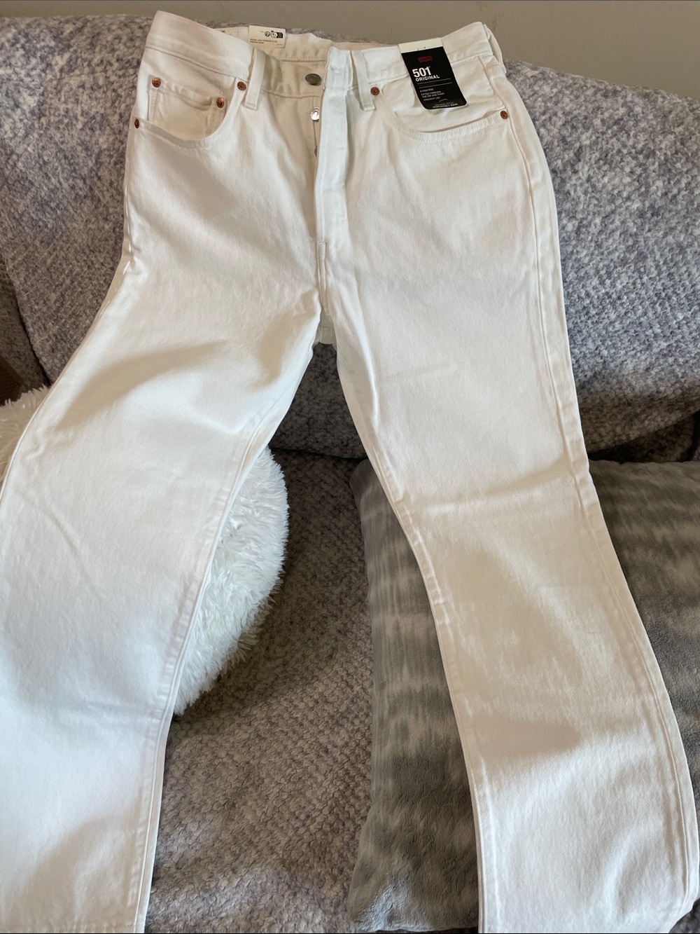 Levi's women’s Straight White Jeans - 501 Style